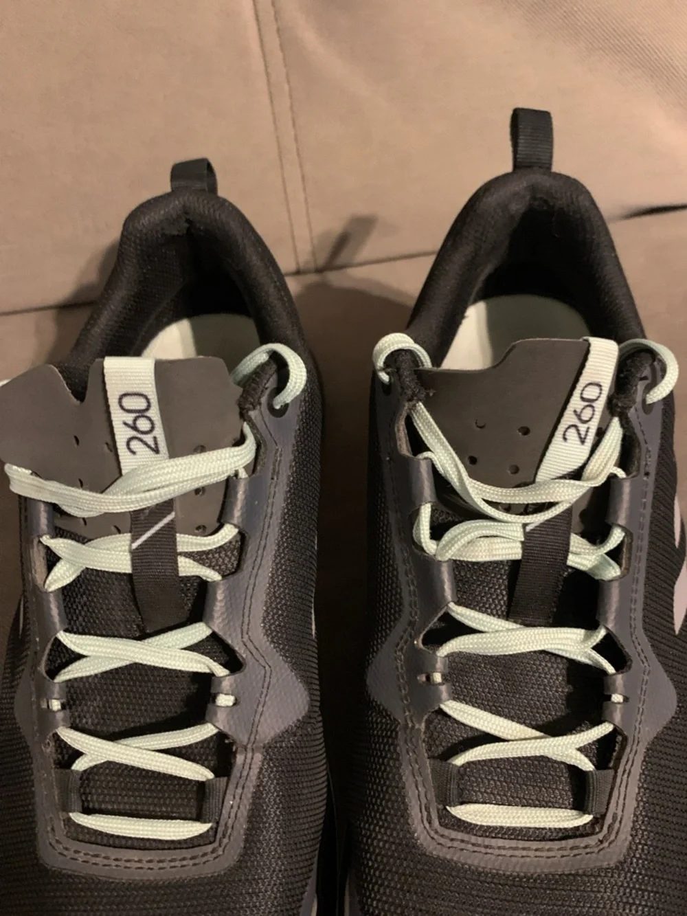 Adidas TERREX 260 Black Sneakers with Mint Green Accents